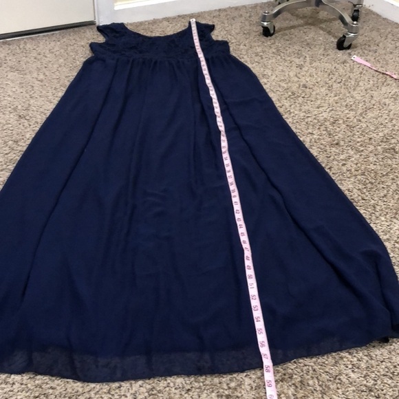 NWT Everpretty Gown Formal Maxi Dress Size 3XL Navy Blue Floral Lace - Picture 7 of 10